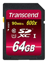 Transcend 64GB SDXC Class 10 UHS-1 Flash Memory Card Up to 90MB/s (TS64GSDXC10U1) 64 GB Standard Packaging