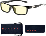 GUNNAR Optiks RIO-00101 Riot Computer Glasses, Block Blue Light, Anti-Glare, Minimize Digital Eye Strain, Prevent Headaches, Reduce Eye Fatigue and Sleep Better, Onyx/Amber