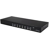 StarTech.com 8 Port 1U Rackmount USB KVM Switch Kit with OSD and Cables - Rack mount KVM - VGA KVM Switch - 8 Port KVM Switch (SV831DUSBUK) , Black USB | Cables Included