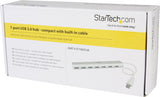 StarTech.com 7 Port Compact USB 3.0 Hub with Built-in Cable - Aluminum USB Hub - Silver USB3 Hub with 20W Power Adapter (ST73007UA) Aluminum Portable (Built in Cable) Cable