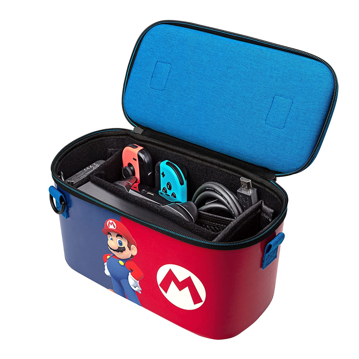 PDP Gaming Officially Licensed Switch Pull-N-Go Travel Case - Mario - Semi-Hardshell Protection - Protective PU Leather - Holds 14 Games &amp; Controller - Works with Switch OLED &amp; Lite - Perfect for Kids Power Pose Mario