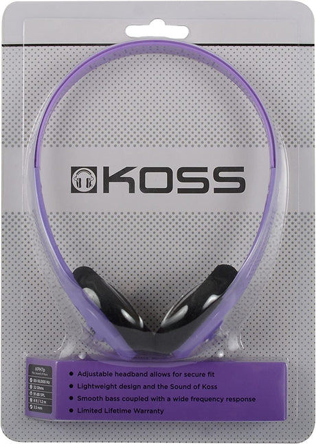 Koss KPH7V Portable On-Ear Headphone with Adjustable Headband - Violet