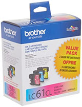 Brother Genuine Standard Yield Color -Ink -Cartridges, LC613PKS, Replacement 3 Pack of Color -Ink, Includes 1-Cartridge Each of Cyan, Magenta &amp; Yellow, Page Yield Up To 325 Pages/ -Cartridge, LC61, Tricolor