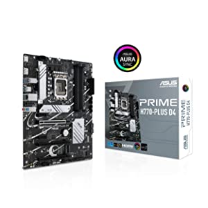 ASUS Prime H770-PLUS D4 Intel® H770(13th and 12th Gen) LGA 1700 ATX Motherboard with PCIe 5.0, 3xPCIe 4.0 M.2 Slots,DDR4,2.5Gb LAN,DisplayPort, HDMI,USB 3.2 Gen 2 Type-C,Thunderbolt™ (USB4®) Support