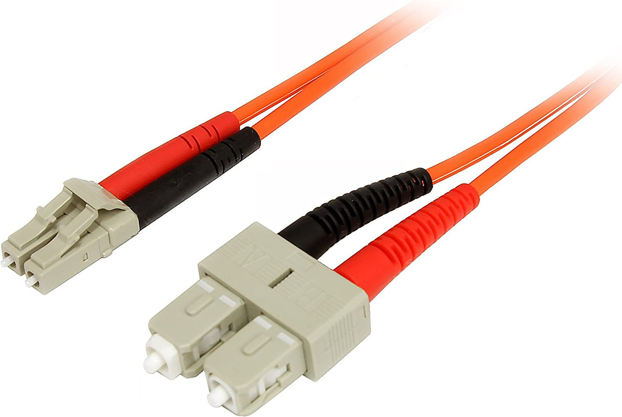 StarTech.com 2m Fiber Optic Cable - Multimode Duplex 62.5/125 - LSZH - LC/SC - OM1 - LC to SC Fiber Patch Cable (FIBLCSC2) Orange 6.6 ft / 2 m LC to SC Multimode Duplex 62.5/125