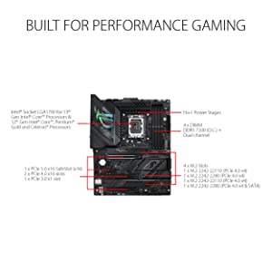 ASUS ROG Strix Z790-F Gaming WiFi 6E LGA 1700(Intel® 13th&amp;12th Gen) ATX Gaming Motherboard(16 + 1 Power Stages,DDR5,Four M.2 Slots, PCIe® 5.0,WiFi 6E,USB 3.2 Gen 2x2 Type-C® with PD 3.0 up to 30W)