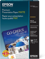 Epson Premium Presentation Paper Matte (13x19 Inches, 50 Sheets) (S041263) White