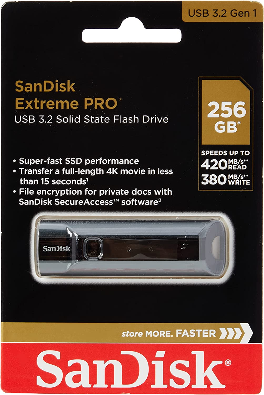SanDisk 128GB Extreme PRO USB 3.2 Solid State Flash Drive - SDCZ880-128G-G46