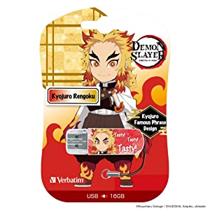 Verbatim Officially Licensed Limited Edition 16GB Demon Slayer: Kimetsu no Yaiba Thumb Drive - Kyojuro Rengoku - Anime Design USB 2.0 Flash Drive