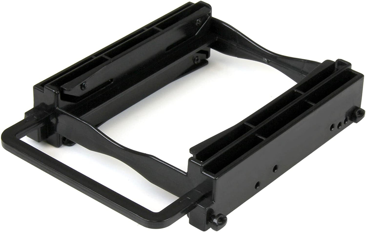 StarTech.com Dual 2.5" SSD/HDD Mounting Bracket for 3.5? Drive Bay - Tool-Less Installation - 2-Drive Adapter Bracket for Desktop Computer (BRACKET225PT), Black 1x3.5" Bay 2x2.5" Drive (Tool-less)