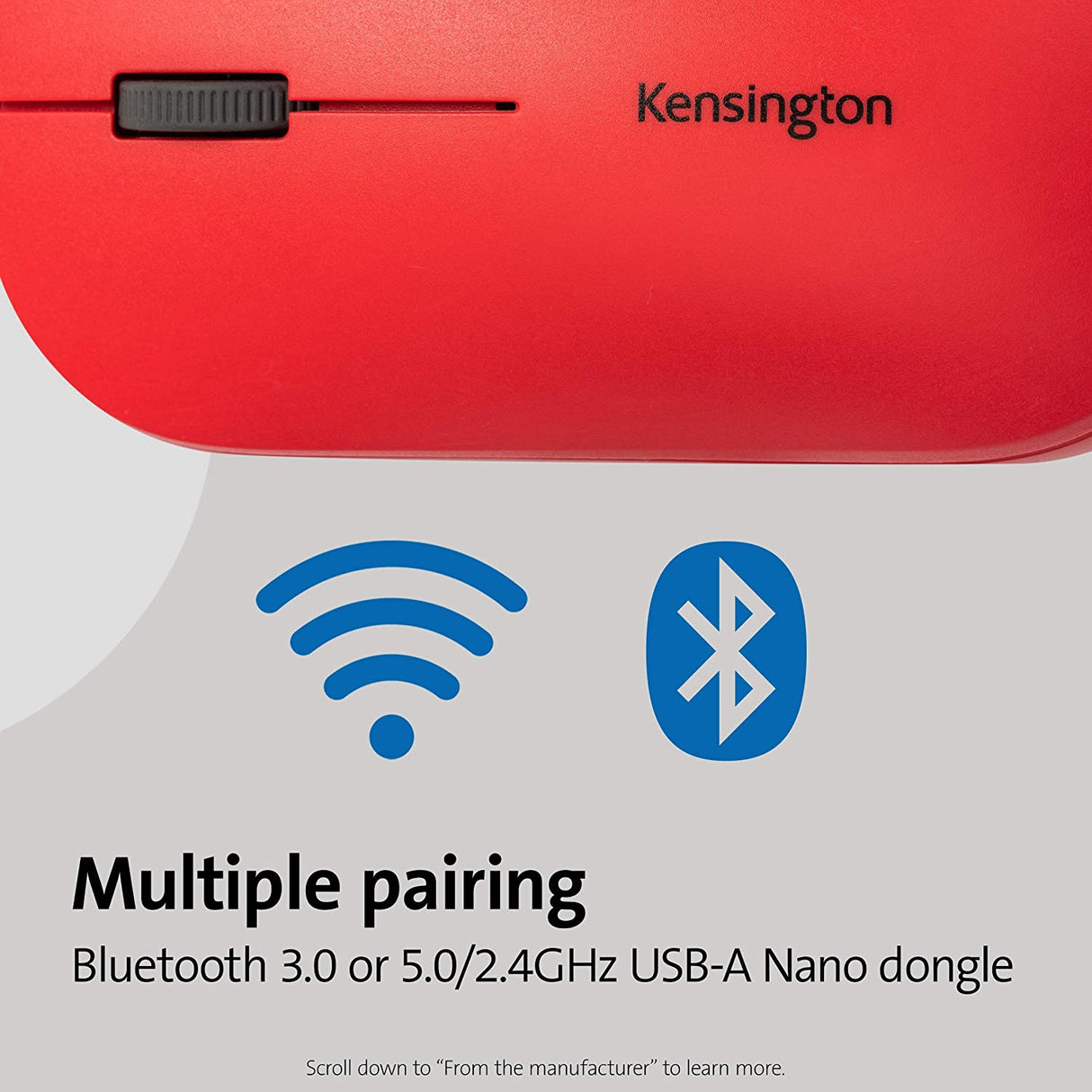 Kensington SureTrack™ Dual Wireless Mouse- Red (K75352WW)