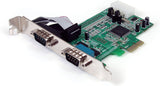 StarTech.com PEX2S553 2 Port Native PCi Express Rs232 Serial Adapter Card with 16550 Uart Pex2S553 (Green) Full Profile