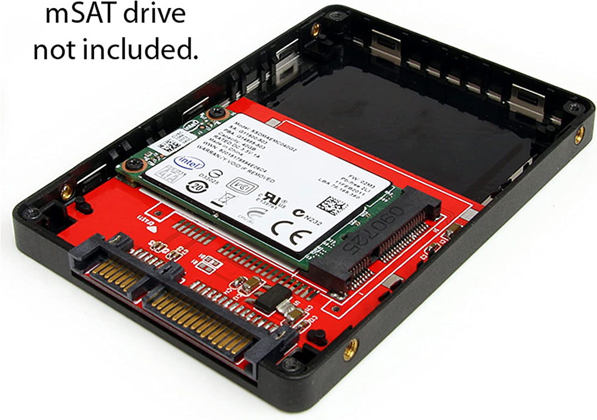 StarTech.com 2.5in SATA to Mini SATA SSD Adapter Enclosure - Mini PCIe ssd Adapter - SATA to mSATA - Mini PCIe SATA (SAT2MSAT25) mSATA Drive 2.5in SATA Enclosure