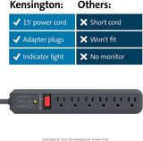 Kensington Guardian 6 Outlet, 15-Foot Cord, &amp; 540 Joules Premium Surge Protector (K38215NA) 15ft Power Cord 6 Outlet
