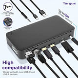 Targus USB C Docking Station Universal DV4K, USB C Laptop Docking Station Dual Monitor 2 DisplayPort, Power Delivery 3.0 65WDC, Works w/Operating Systems Like Windows, Mac, Android, iOS (DOCK315USZ)