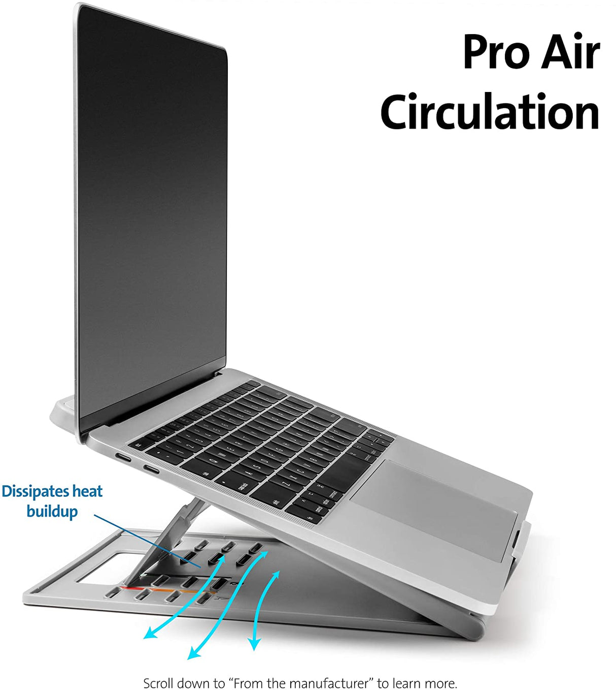 Kensington SmartFit Easy Riser Go Adjustable Ergonomic Laptop Riser and Cooling Stand for up to 14" Laptops (K50421WW)