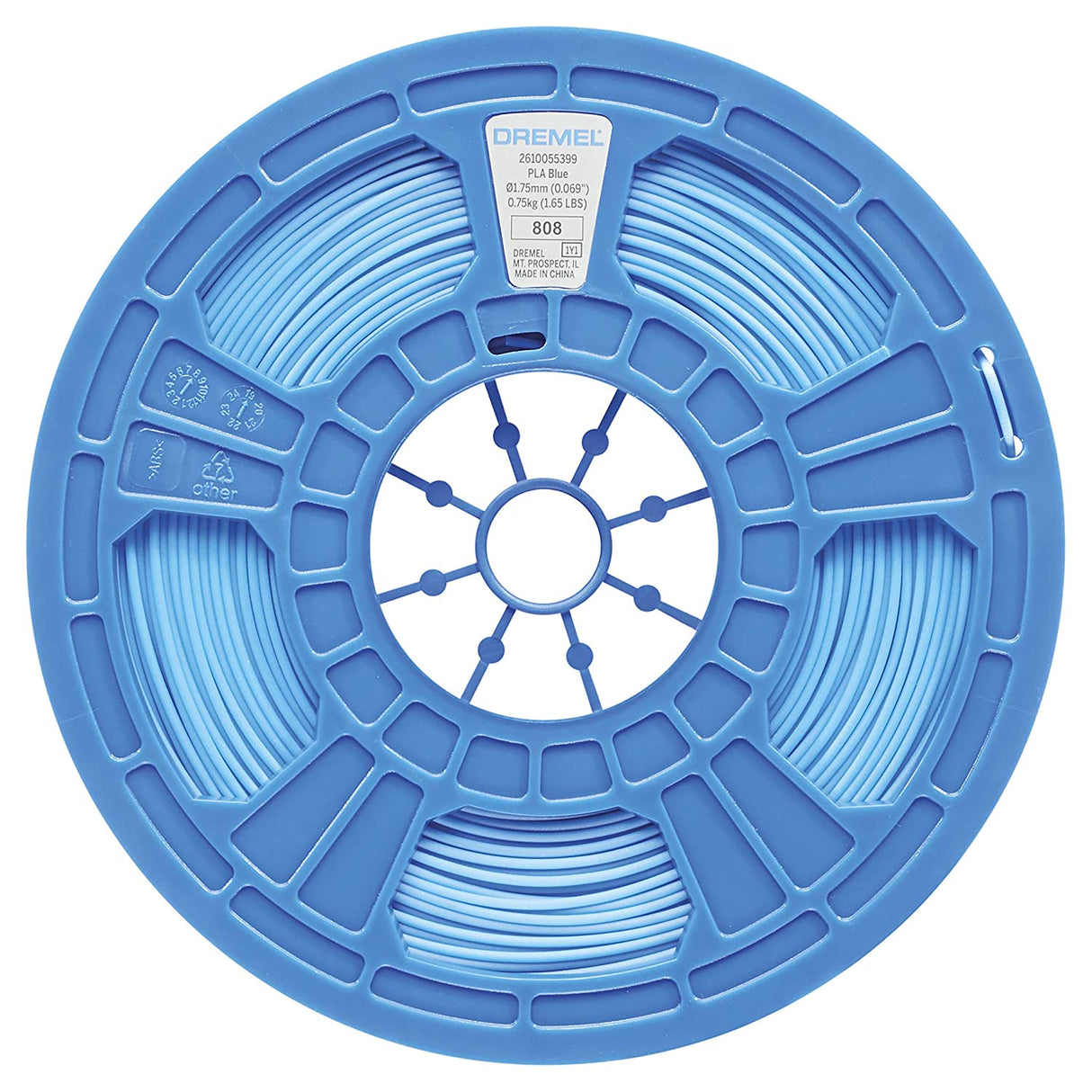 Dremel DigiLab PLA-BLU-01 3D Printer Filament, 1.75 mm Diameter, 0.75 kg Spool Weight, Color Blue, RFID Enabled, New Formula and 50 Percent More per Spool
