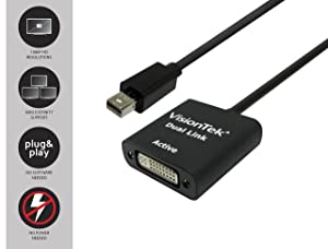 VisionTek Mini DisplayPort to Dual Link DVI-D Active Adapter (M/F) - 900640