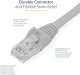 StarTech.com 7ft CAT6 Ethernet Cable - Grey CAT 6 Gigabit Ethernet Wire -650MHz 100W PoE RJ45 UTP Category 6 Network/Patch Cord Snagless w/Strain Relief Fluke Tested UL/TIA Certified (N6PATCH7GR) Gray 7 ft / 2.1 m 1 Pack