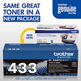 Brother Genuine TN433BK High Yield Toner-Retail Packaging, Black, 1 Size Black High Yield