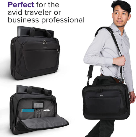 Targus CityLite Laptop Briefcase Shoulder Messenger Bag for 15.6-Inch Laptop, Black (TBT053US)
