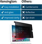 Kensington SA102 Screen Protector Designed for iPad 10.2-inch 2019/2020 (8th &amp; 7th Generation), Easy Installation with a Washable &amp; Resuable Adhesive (K50726WW), Black border iPad 10.2-inch 8th &amp; 7th Generation (2020/2019)