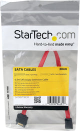 StarTech.com 0.3m SATA Extension Cable - 30cm 7 pin SATA Extension - 7 pin SATA Extension Cable - 7 pin SATA Extension cord