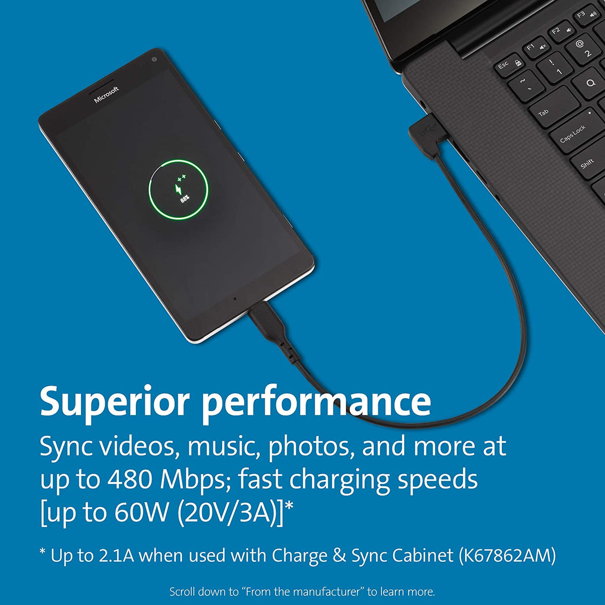 Kensington Charge and Synch Cable USB-C - 5 Pack (K65610WW)
