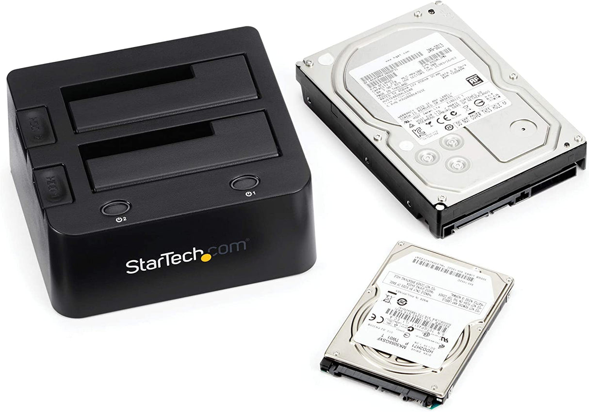 StarTech.com Dual-Bay USB 3.0 to SATA and IDE Hard Drive Docking Station, USB Hard Drive Dock, External 2.5/3.5" SATA III/IDE, SSD/HDD Docking Station, Hot-Swap Drive Bays, Top-Loading (UNIDOCKU33)