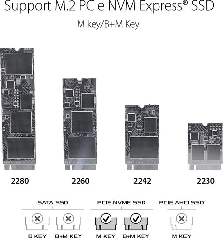 ASUS ROG STRIX Arion Aluminum Alloy M.2 NVMe SSD External Portable Enclosure Case Adapter, USB 3.2 Gen 2 Type-C (10 Gbps), USB-C to C and USB-C to A Cables, Fits PCIe 2280/2260/2242/2230 M Key/B+M Key