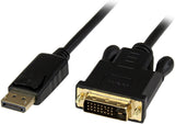StarTech.com 6ft (1.8m) DisplayPort to DVI Cable - 1080p Video - Active DisplayPort to DVI Adapter Cable - DisplayPort to DVI-D Cable Single Link - DP 1.2 to DVI Monitor Cable Converter (DP2DVIMM6BS) 6 ft / 2 m