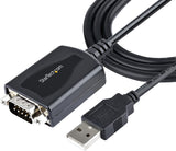 StarTech.com 3ft (1m) USB to Serial Cable with COM Port Retention, DB9 Male RS232 to USB Converter, USB to Serial Adapter for PLC/Printer/Scanner, Prolific Chipset, Windows/Mac (1P3FPC-USB-SERIAL)