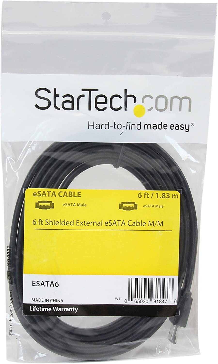 StarTech.com 6 ft Shielded External eSATA Cable M/M - 6ft External SATA Cable - 6ft eSATA Cable (ESATA6) 6 Feet
