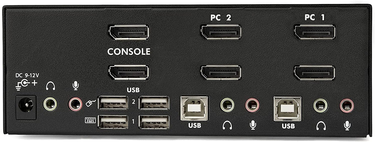 StarTech.com 2-Port DisplayPort KVM Switch - Dual-Monitor - 4K 60 - with Audio &amp; USB Peripheral Support - DP 1.2 - USB Hub (SV231DPDDUA2) 2 Port Display Port