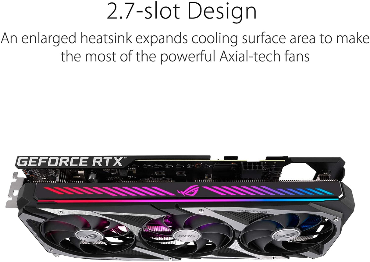 ASUS ROG Strix NVIDIA GeForce RTX 3050 OC Edition Gaming Graphics Card - PCIe 4.0, 8GB GDDR6, HDMI 2.1, DisplayPort 1.4a, Axial-tech Fan Design, 2.7-Slot, Super Alloy Power II, GPU Tweak II