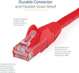 StarTech.com 15ft CAT6 Ethernet Cable - Red CAT 6 Gigabit Ethernet Wire -650MHz 100W PoE RJ45 UTP Network/Patch Cord Snagless w/Strain Relief Fluke Tested/Wiring is UL Certified/TIA (N6PATCH15RD) Red 15 ft / 4.5 m 1 Pack
