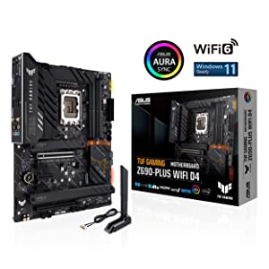 ASUS TUF Gaming Z690-Plus WiFi D4 LGA1700(Intel 12th Gen) ATX gaming motherboard(PCIe 5.0, DDR4,4xM.2/NVMe SSD,14+2 power stages,WiFi 6,2.5Gb LAN,front USB 3.2 Gen 2 Type-C,Thunderbolt 4,ARGB headers)