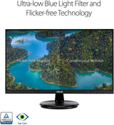 ASUS 27” 1080P Monitor (VA27DCP) - Full HD, IPS, 75Hz, USB-C 65W Power Delivery, Speakers, Adaptive-Sync/FreeSync, Eye Care, Low Blue Light, Flicker Free, VESA Mountable, Frameless, HDMI 27" IPS FHD USB-C Power Delivery