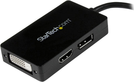 StarTech.com Travel A/V adapter - 3-in-1 Mini DisplayPort to DisplayPort DVI or HDMI converter (MDP2DPDVHD) Mini DisplayPort DisplayPort - DVI - HDMI (Black)