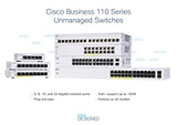 Cisco Business CBS110-8PP-D Unmanaged Switch | 8 Port GE | Partial PoE | Desktop | Ext PS | Limited Lifetime Protection (CBS110-8PP-D-NA)