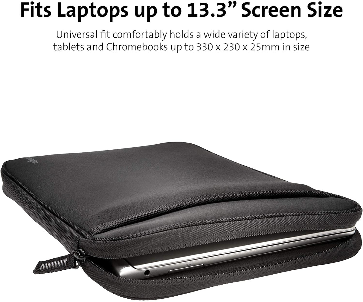 Kensington 14-Inch Laptop Chromebook Sleeve with Storage Pocket (K62610WW),Black 14"