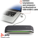 Poly - Sync 40 Smart -Speakerphone (Plantronics) - Flexible Work Spaces - Connect to PC/Mac via Combined USB-A/USB-C -Cable and Smartphones via -Bluetooth - Works with Teams, Zoom &amp; more Sync 40 Speakerphone Standard Speakerphone