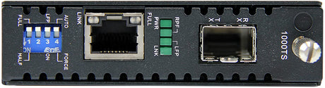 StarTech.com Gigabit Ethernet Fiber Media Converter with Open SFP Slot - Fiber to Ethernet Converter - Gigabit Ethernet Media Converter (ET91000SFP2) Chassis Mount | Single Mode &amp; Multi Mode