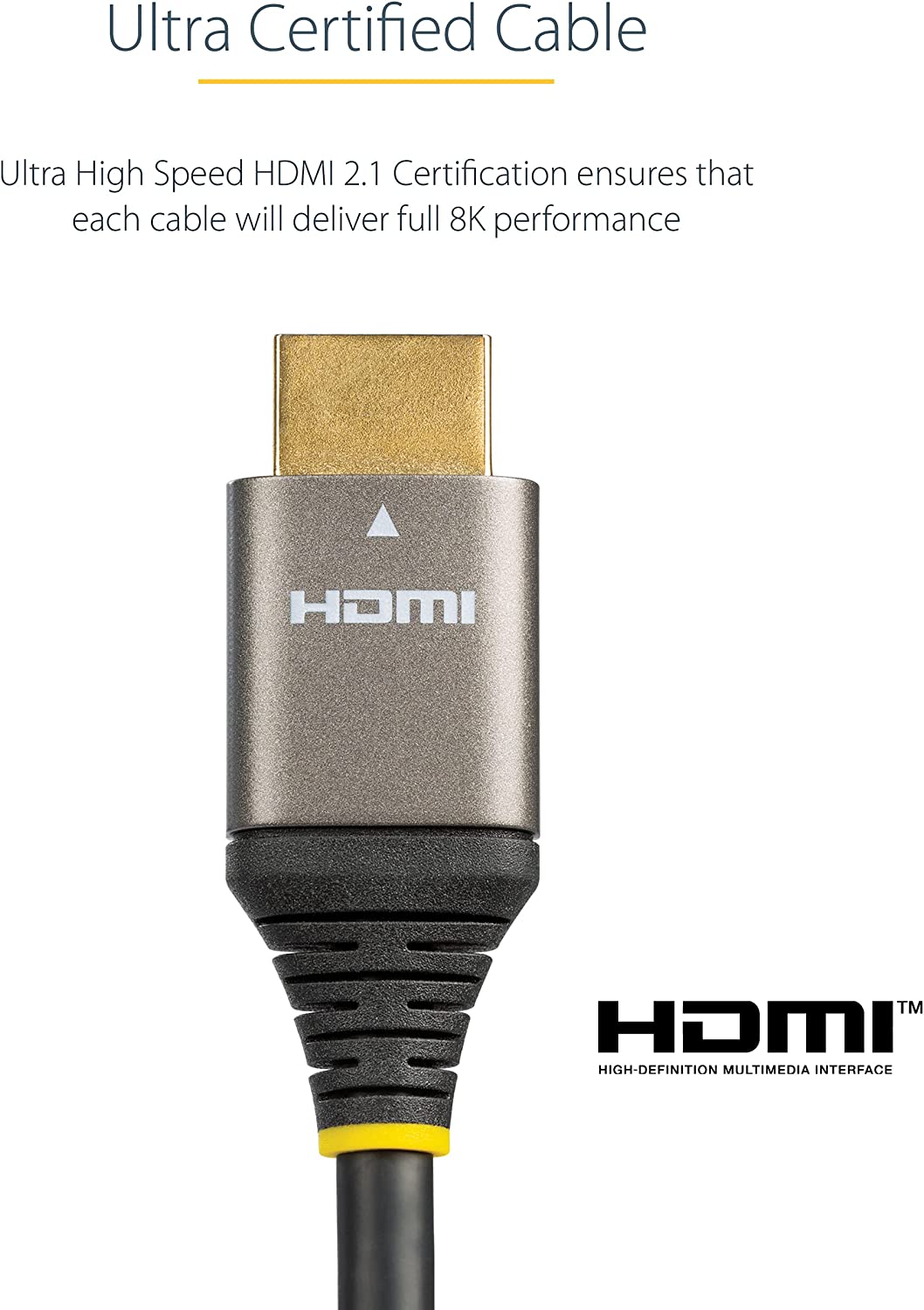 StarTech.com 6ft (2m) HDMI 2.1 Cable 8K - Certified Ultra High Speed HDMI Cable 48Gbps - 8K 60Hz/4K 120Hz HDR10+ eARC - Ultra HD 8K HDMI Cable - Monitor/TV/Display - Flexible TPE Jacket (HDMM21V2M) 6.6 ft / 2 m