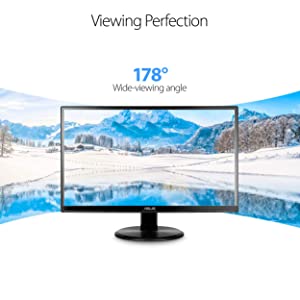 Asus VA229HR 21.5” Monitor Frameless 1080P 75Hz IPS Eye Care HDMI VGA with 178° Wide Viewing Angle,Black