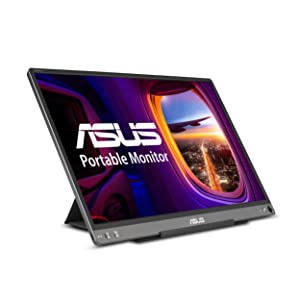 ASUS ZenScreen MB16ACE 15.6” Portable USB Type-C Monitor Full HD (1920 x 1080) IPS Eye Care with Lite Smart Case External screen for laptop 15.6" IPS FHD USB Type A &amp; C