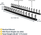 StarTech.com Vertical 0U Server Rack Cable Management w/ D-Ring Hooks - 40U Network Rack Cord Manager Panels - 2x 3ft Wire Organizers (CMVER40UD)