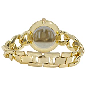 Kendallkylie KENDALL + KYLIE Ladies Quartz Movement Chain Link Watch and Bracelet Set Gold