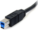 StarTech.com 10 ft Black SuperSpeed USB 3.0 Cable A to B - M/M- for P/N: PCIUSB3S4 - PEXUSB3S23 - PEXUSB3S24 - PEXUSB3S25 - PEXUSB3S44V - PEXUSB3S4V (USB3SAB10BK) 10 ft / 3m Black