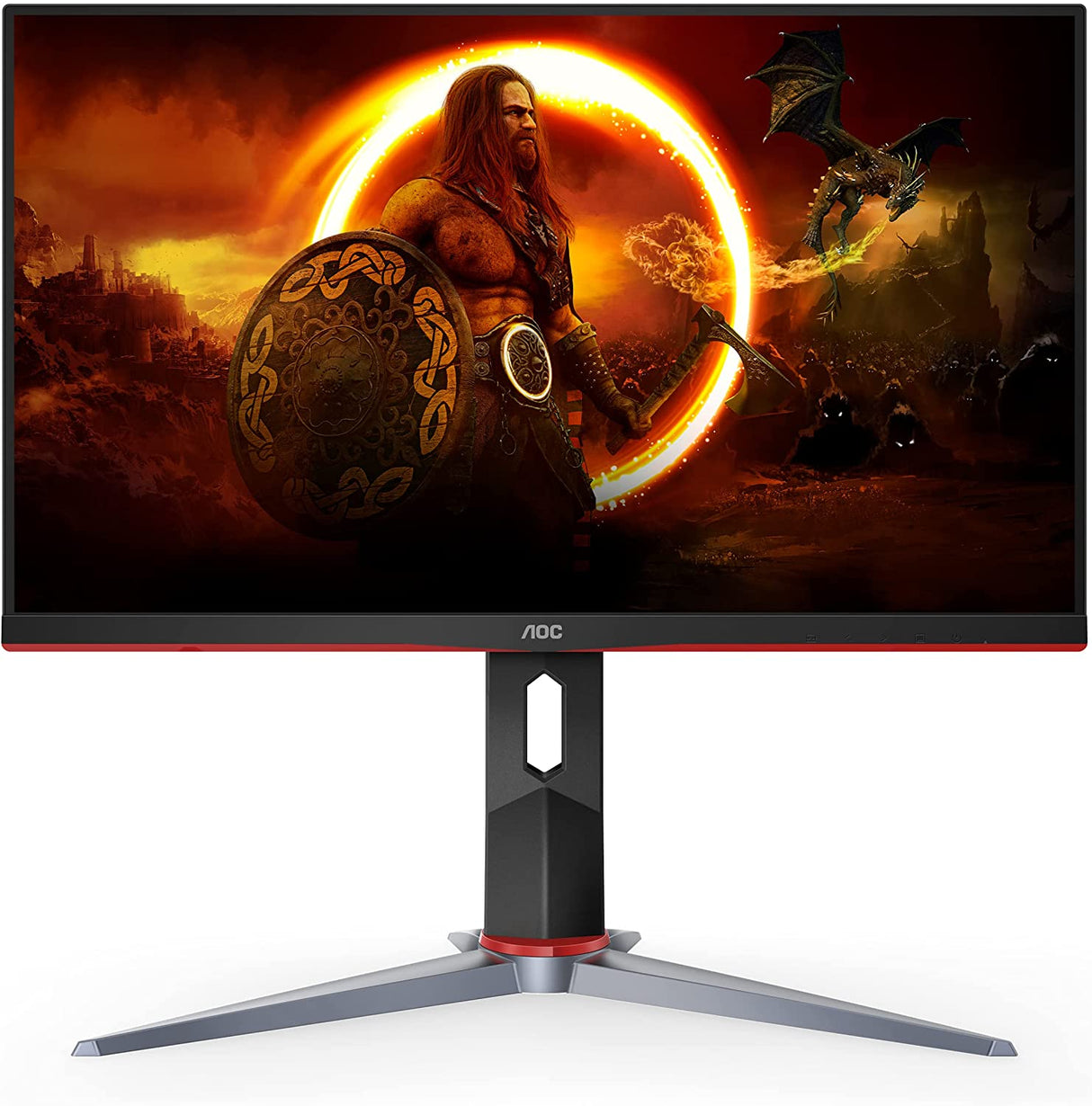 AOC 24G2SP 24" Frameless Gaming Monitor, Full HD IPS, 165Hz, 1ms, Height Adjustable Stand